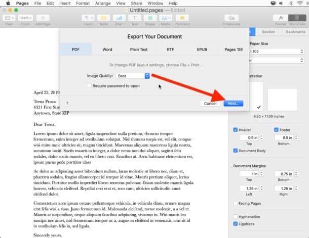 convert pdf to pages mac